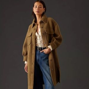 NWT If By Sea Longline Sherpa Shirt Jacket